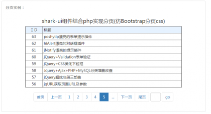 sharkui组件结合php实现分页代码免费下载